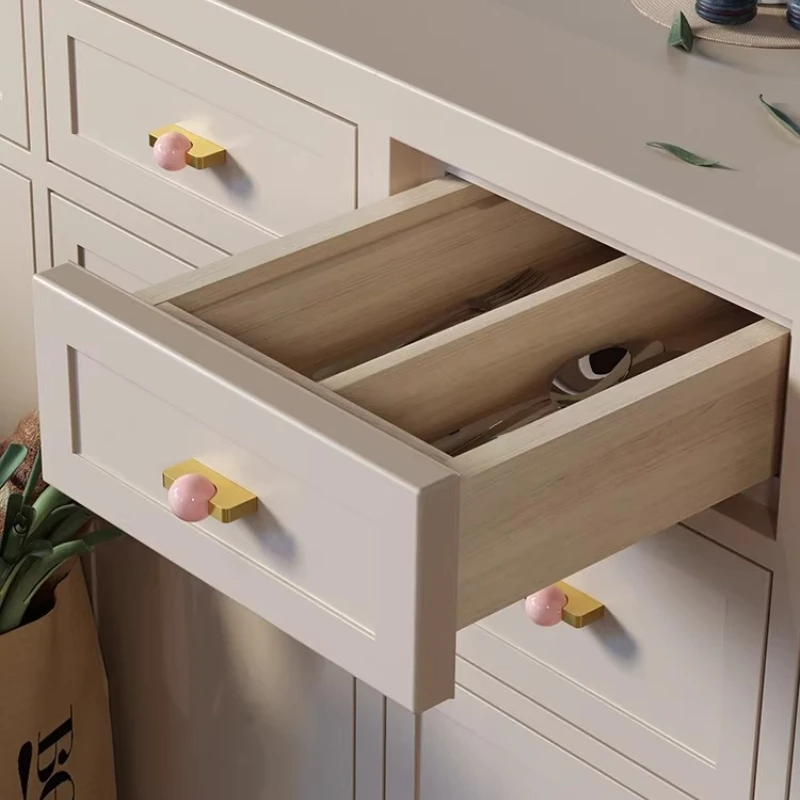 Furniture Hardware Drop Pulls - White Crystal Ball+Brass Furniture Handles Cupboard