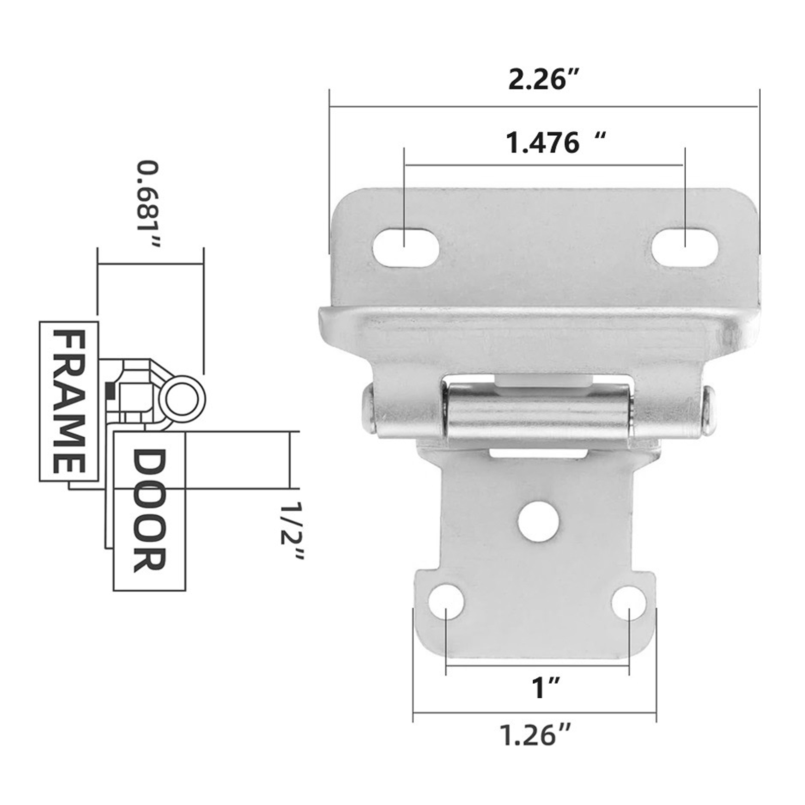 2Pcs Metal Door Hinge w/Screws - огляд і ціна Cabinet Hinge Overlay