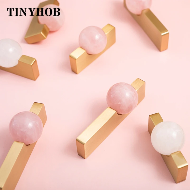 White Crystal Ball+Brass Furni - огляд і ціна Furniture Hardware Drop Pulls