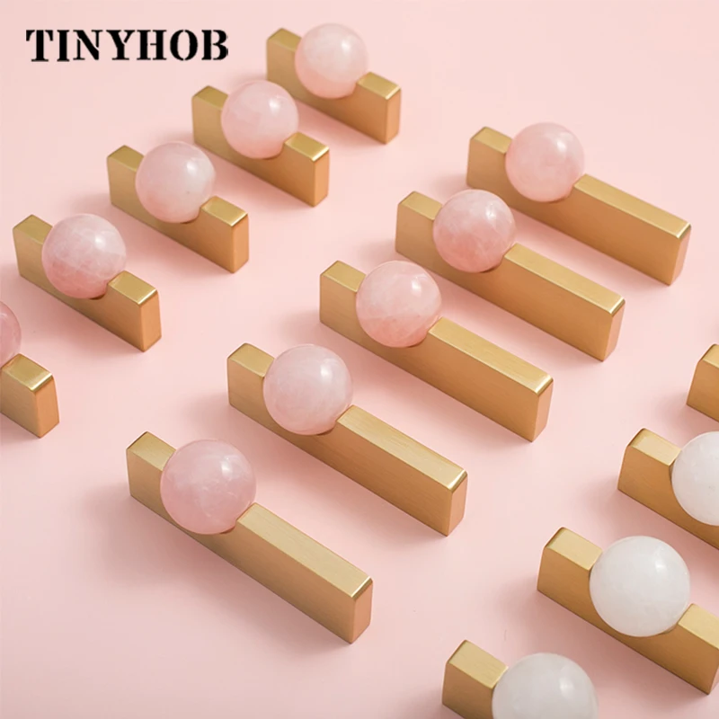 White Crystal Ball+Brass Furni - огляд і ціна Furniture Hardware Drop Pulls