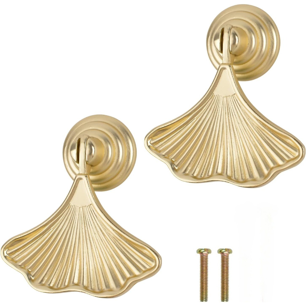 2 Pack Ginkgo Leaf Shape Knob  - огляд і ціна Furniture Hardware Drop Pulls