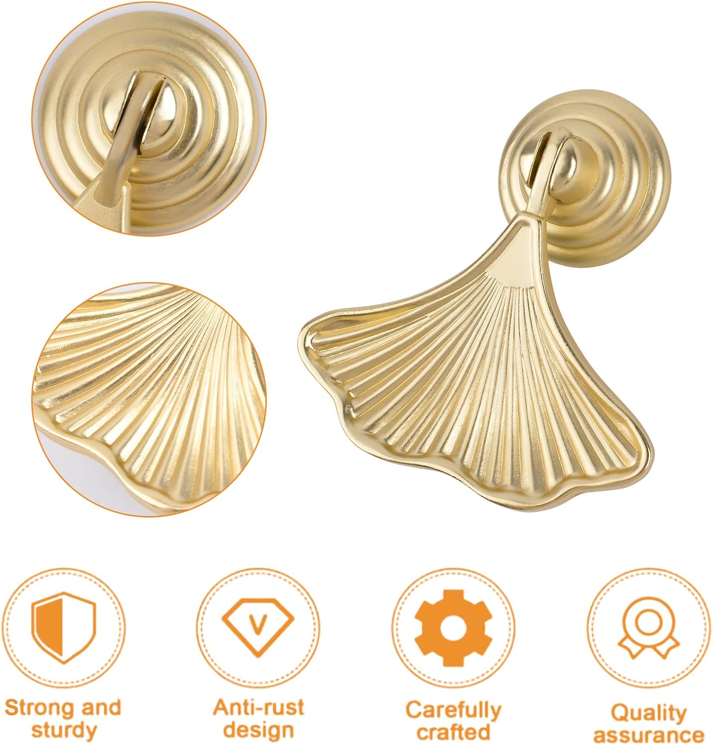 2 Pack Ginkgo Leaf Shape Knob  - огляд і ціна Furniture Hardware Drop Pulls